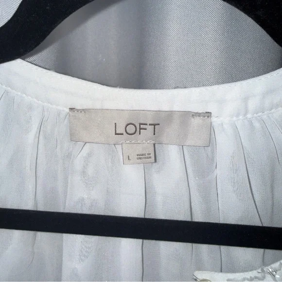 LOFT White Lace Blouse #215 - Picture 3 of 5